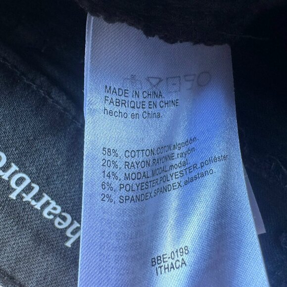 BEBE Heartbreaker Cropped Rhinestones Front Gray/Black Jeans Size 28. - Picture 4 of 9